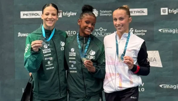 Ginástica brasileira faz dobradinhas em Copa do Mundo na Eslovênia