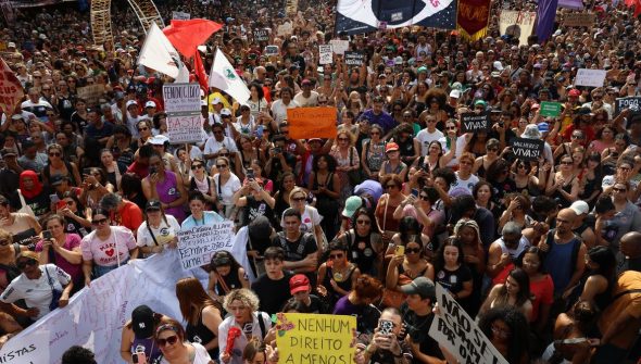 Basta ao Feminicídio é o grito do Levante de Mulheres em São Paulo