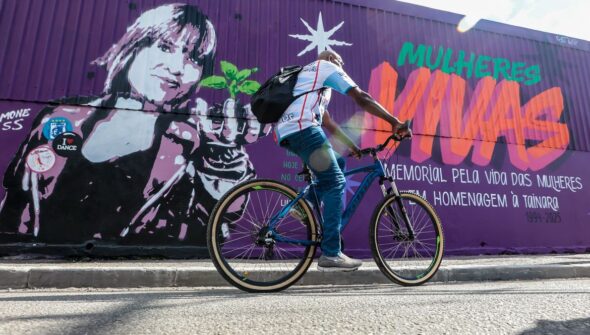 Ato contra feminicídio inaugura mural em homenagem a Tainara em SP