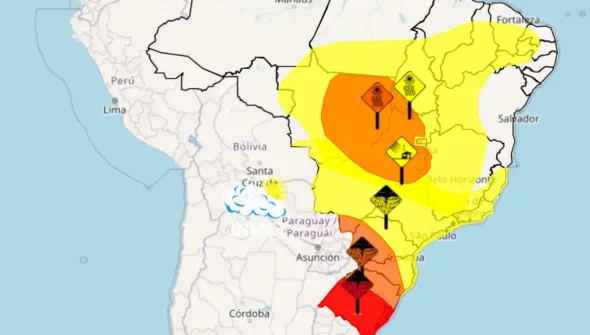 Seca, tempestade e vendaval: confira avisos do Inmet para esta quinta