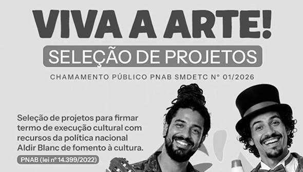 Lagoa Santa abre inscrições para os editais da Política Nacional Aldir Blanc 2026